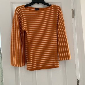 Ann Taylor , size L orange and cream, light weight sweater. Perfect for spring!